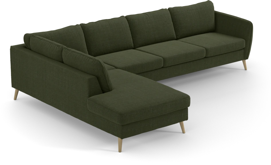County - 3-sits soffa med divan vänster - Grön