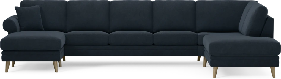 Eden - 3-sits soffa med schäslong vänster och divan höger - Blå