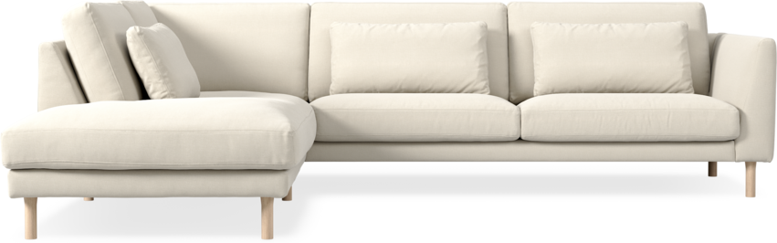 Willow - 3-sits soffa med divan vänster, fast klädsel - Beige
