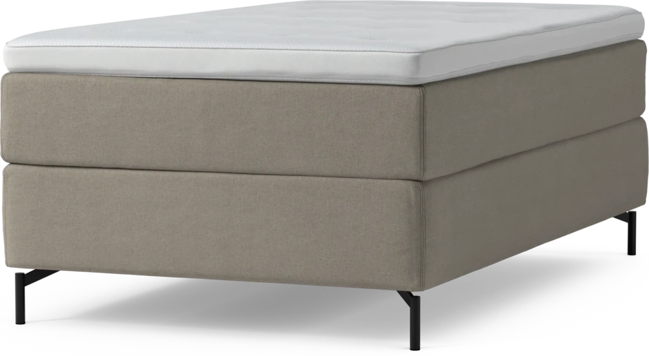 Delux Exclusive - Kontinentalsäng, enkelsäng 120 cm med bäddmadrass och sängben - Beige