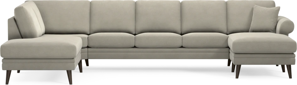 Eden - 3-sits soffa med divan vänster och schäslong höger - Brun