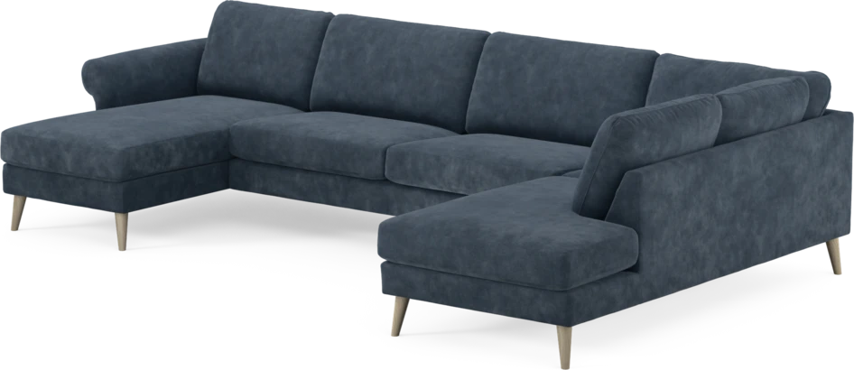 Bridge - 3-sits soffa med schäslong vänster och divan höger - Blå