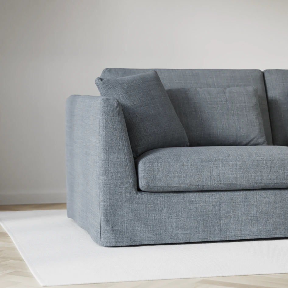 Willow - 3-sits soffa med divan vänster, med kappa - Blå