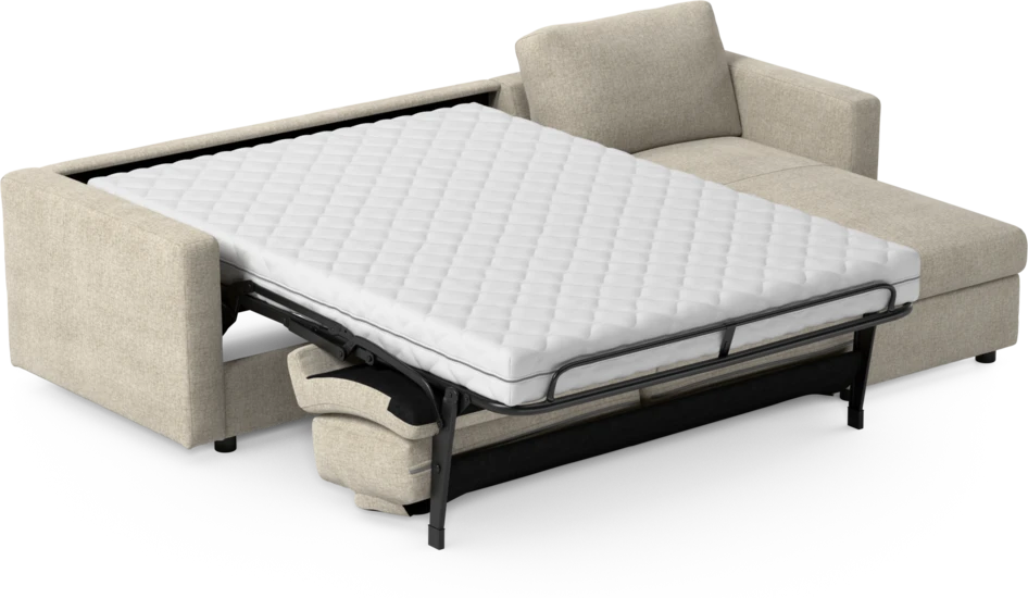 Lindö - Bäddsoffa 2,5-sits med schäslong, vändbar - Beige
