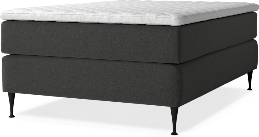 Delux Exclusive - Kontinentalsäng, enkelsäng 140 cm med bäddmadrass - Grå