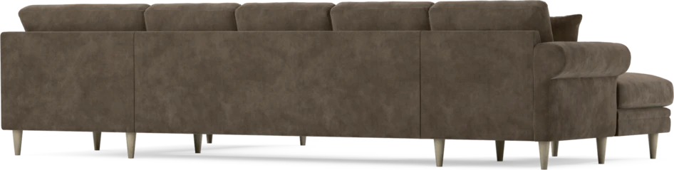 Eden - 3-sits soffa med schäslong vänster och divan höger - Brun