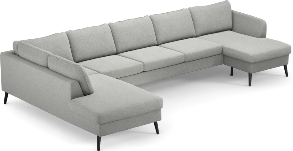 County - 4-sits soffa med divan vänster och schäslong höger - Grå