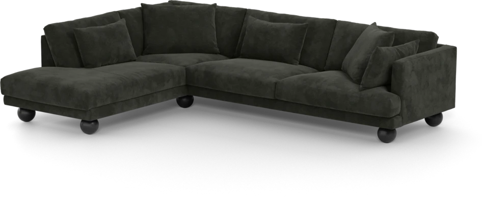 Harper - 3-sits soffa med divan vänster - Svart