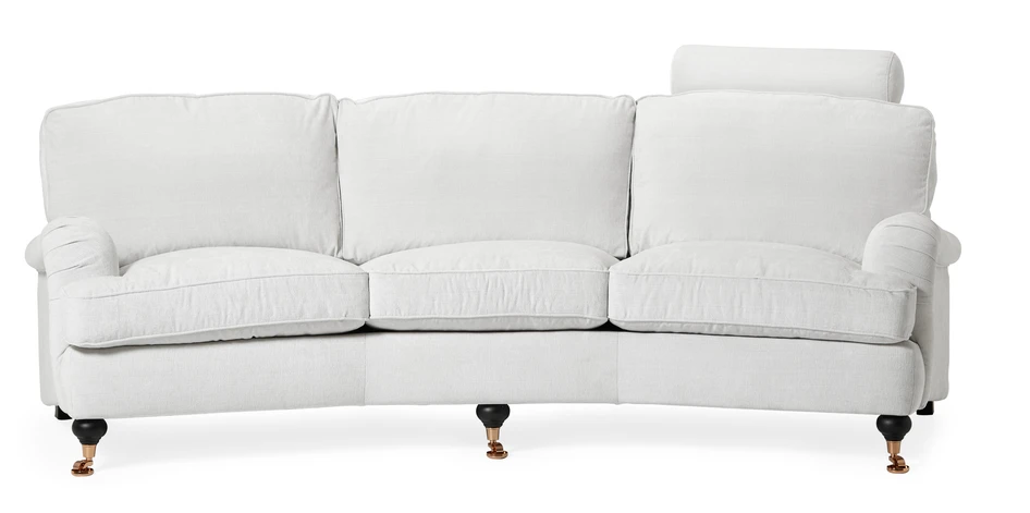 Oxford Delux - 3-sits soffa svängd, fast klädsel - Vit