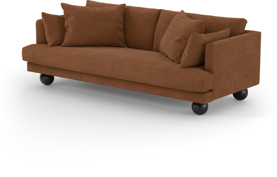 Harper - 3-sits soffa, hel dyna - Orange