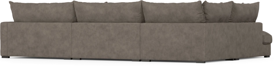 Rossi - 4-sits soffa med divan vänster - Brun