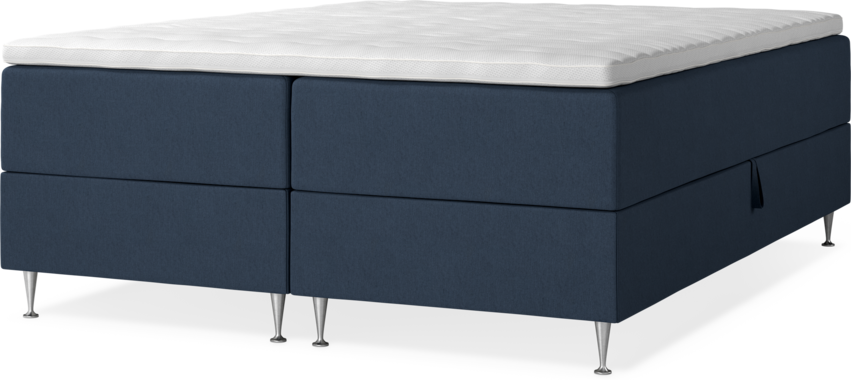 New York - Förvaringssäng, dubbelsäng med bäddmadrass, sängben och sängben - Blå