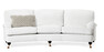 Oxford Delux - 3-sits soffa svängd, fast klädsel - Vit