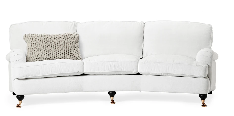 Oxford Delux - 3-sits soffa svängd, fast klädsel - Vit