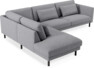 Willow - 3-sits soffa med divan vänster, fast klädsel - Grå