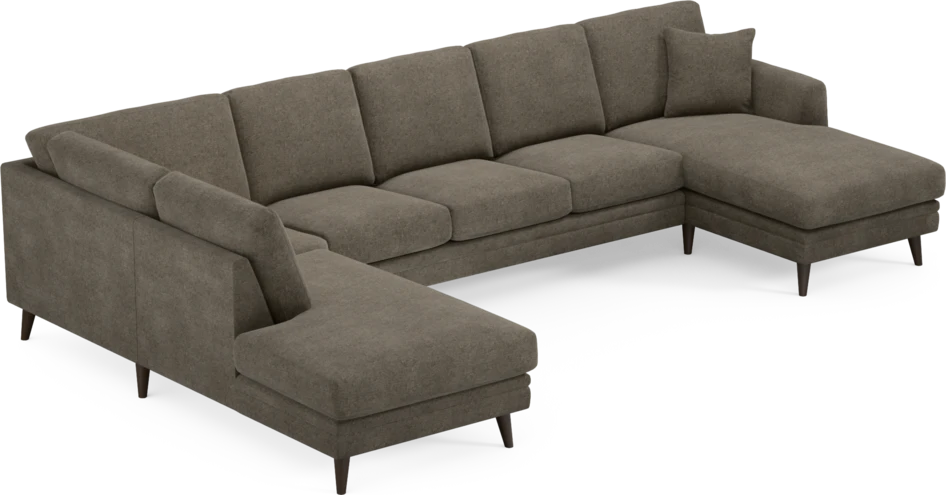 Eden - 3-sits soffa med divan vänster och schäslong höger - Brun
