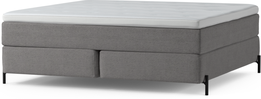 Delux Dream - Kontinentalsäng, dubbelsäng med bäddmadrass och sängben - Grå