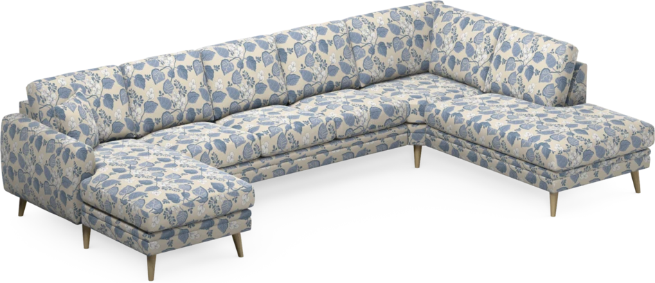 Eden - 3-sits soffa med schäslong vänster och divan höger - Flerfärgad