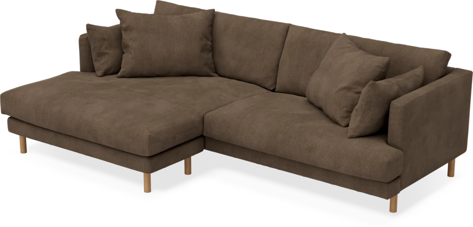 Harper - 4-sits med schäslong XL vänster - Brun