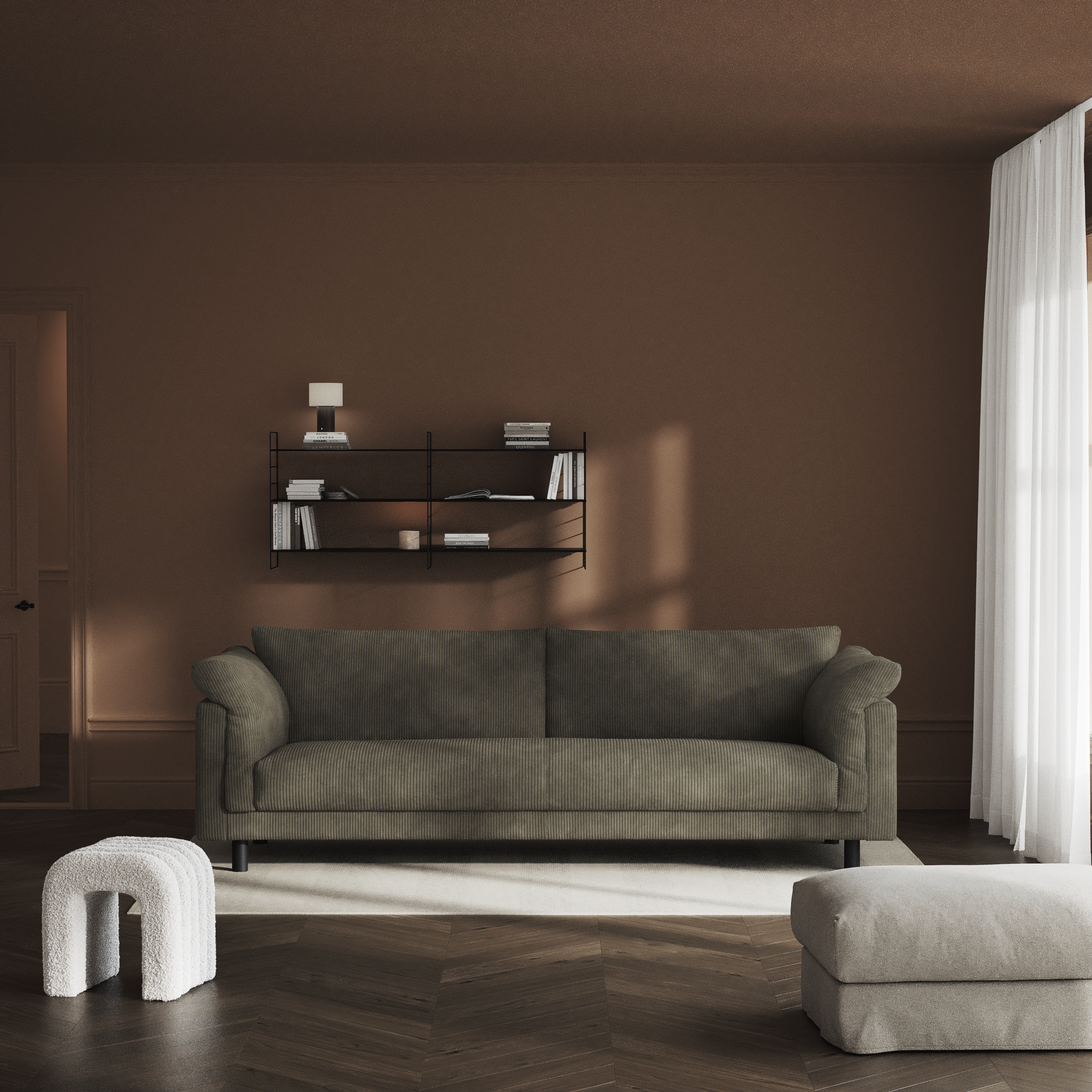 Cherrie - 4-sits soffa, hel dyna, fast klädsel - inspiration
