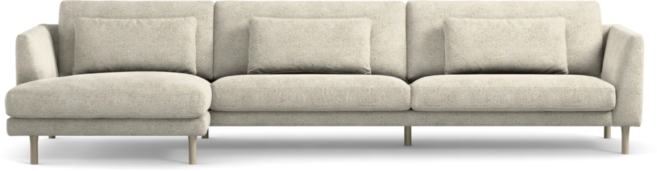 Willow - 4-sits soffa med schäslong vänster, fast klädsel - Beige