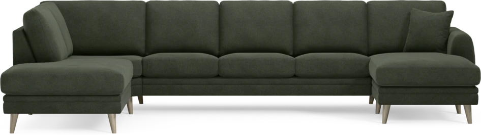 Eden - 3-sits soffa med divan vänster och schäslong höger - Grön