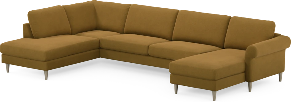 Bridge - 3-sits soffa med divan vänster och schäslong höger - Gul