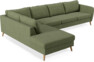 County - 3-sits soffa med divan vänster - Grön