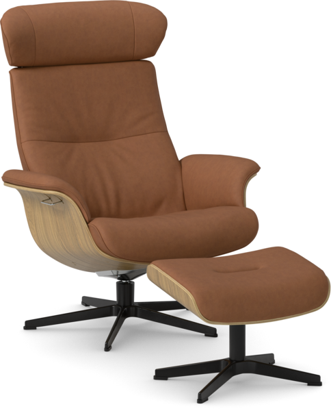 Timeout XL - Fåtölj och fotpall - Brun