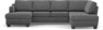 Friday - 3-sits soffa med schäslong vänster och divan höger - Grå