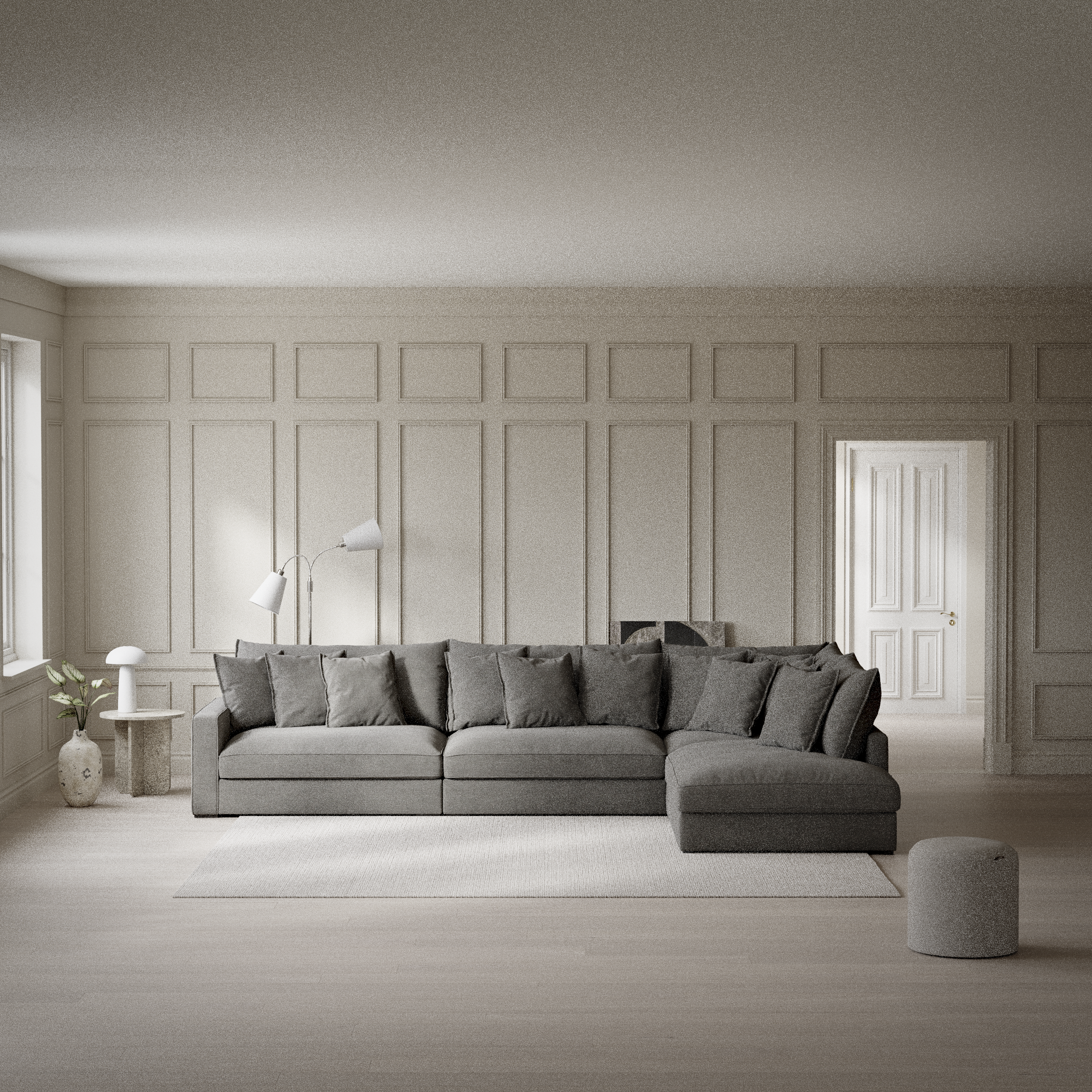 Rossi, 4-sits soffa med divan höger