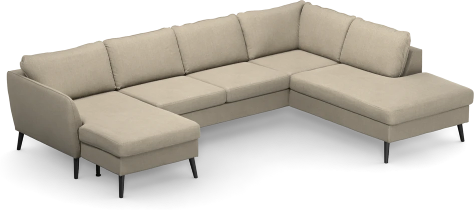 County - 3-sits soffa med schäslong vänster och divan höger - Beige