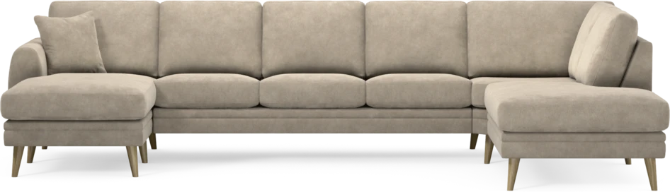 Eden - 3-sits soffa med schäslong vänster och divan höger - Beige