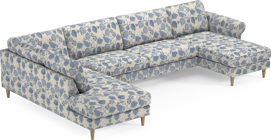 Bridge - 3-sits soffa med divan vänster och schäslong höger - Blå