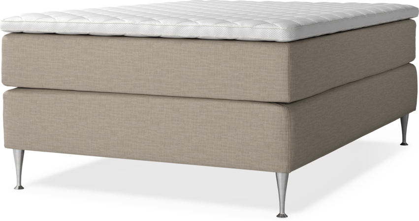 Delux Dream - Kontinentalsäng, enkelsäng 140 cm med bäddmadrass - Beige