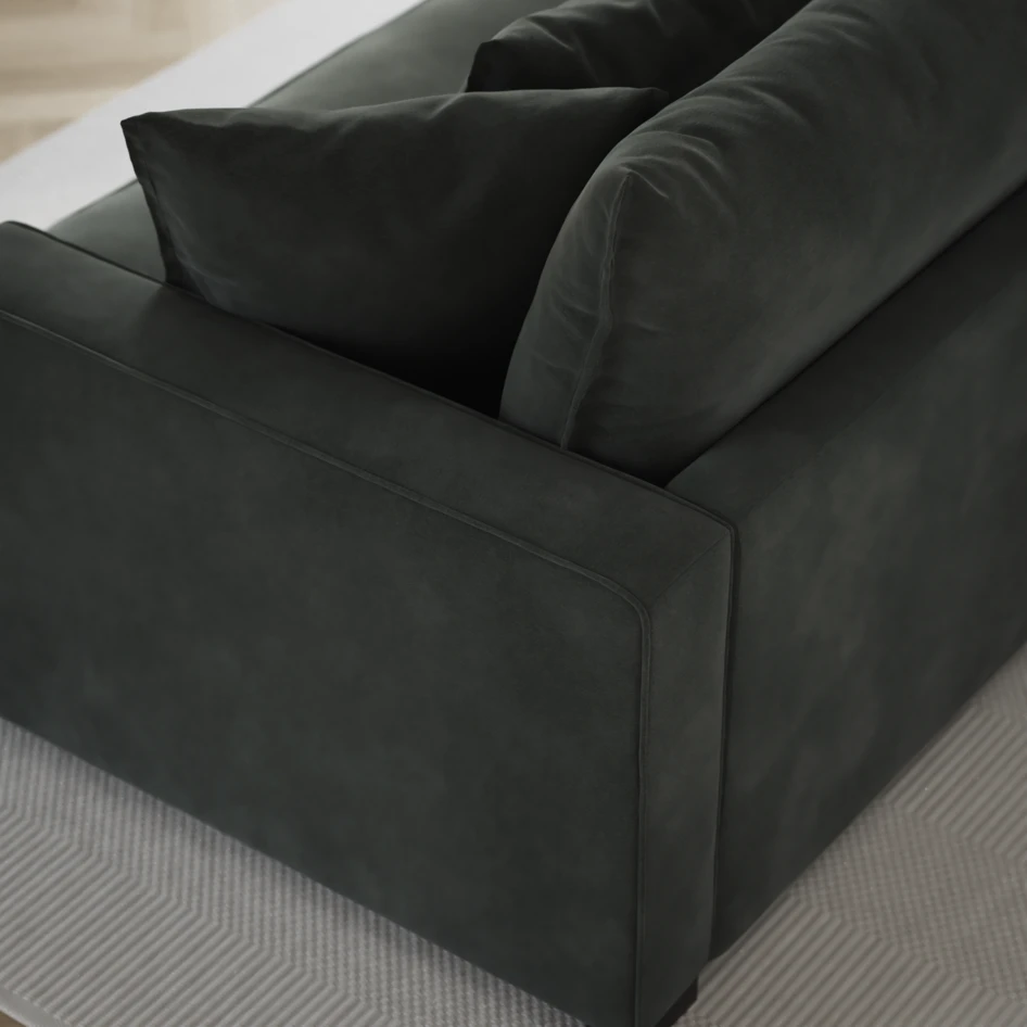 Rossi - 3-sits soffa, hel dyna - Grå