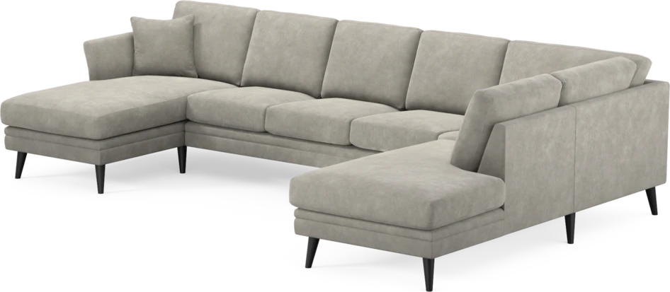 Eden - 3-sits soffa med schäslong vänster och divan höger - Grå