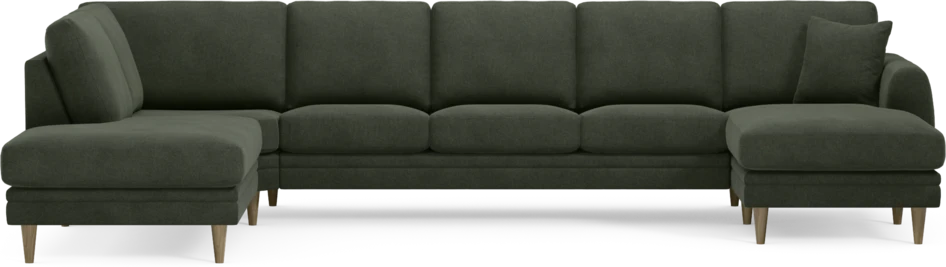 Eden - 3-sits soffa med divan vänster och schäslong höger - Grön