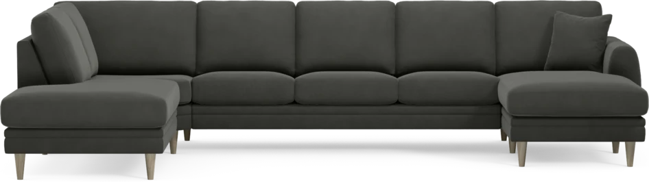 Eden - 3-sits soffa med divan vänster och schäslong höger - Grå