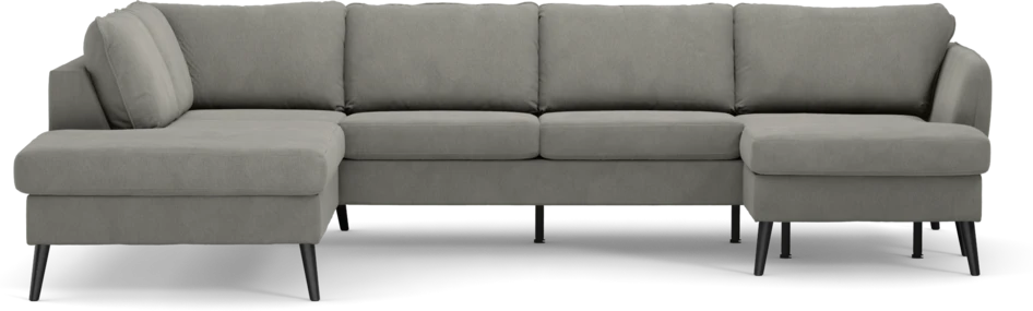 County - 3-sits soffa med divan vänster och schäslong höger - Grå