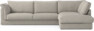 Cherrie Klädsel -  3-sits soffa med divan höger - Grå