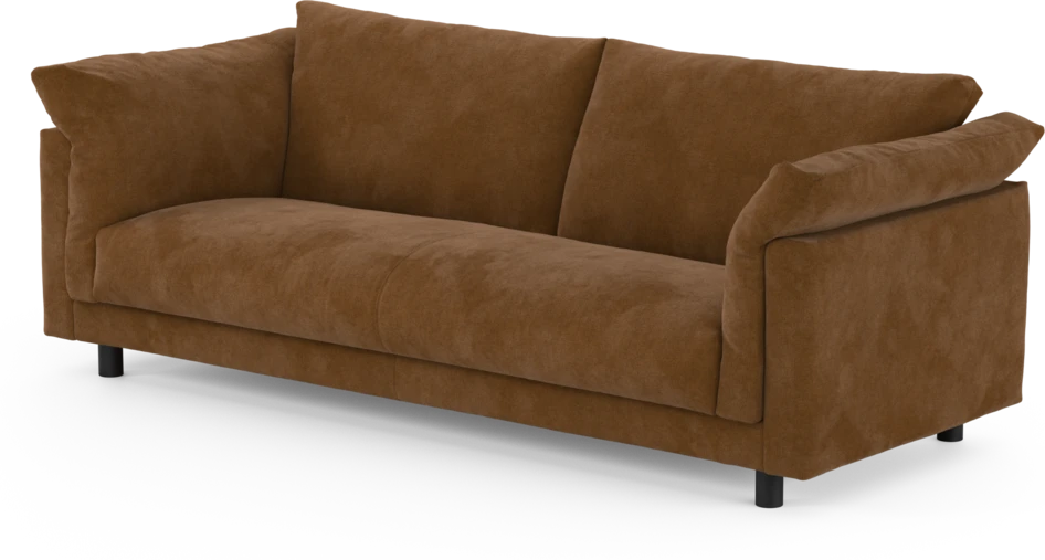 Cherrie - 3-sits soffa, hel dyna, fast klädsel - Orange
