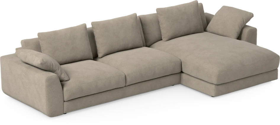 Amie - 3-sits med schäslong höger - Beige