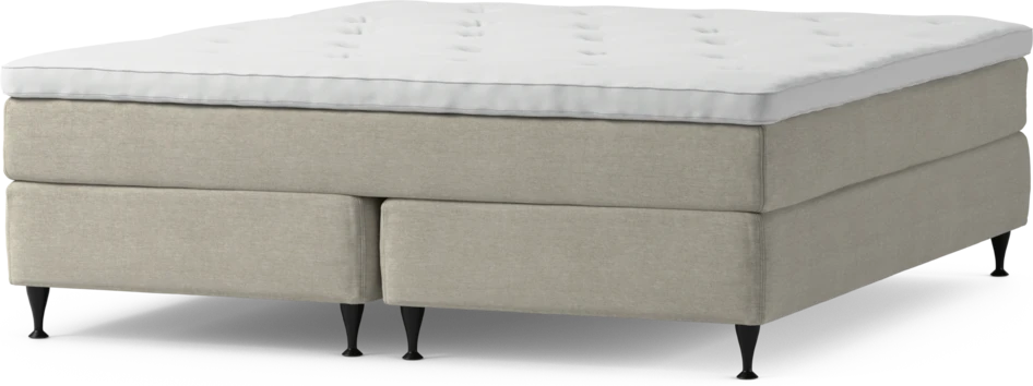 Delux Sense - Kontinentalsäng, dubbelsäng med bäddmadrass och sängben - Beige