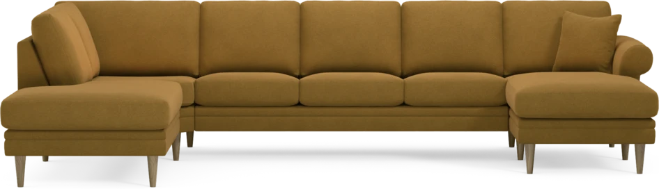 Eden - 3-sits soffa med divan vänster och schäslong höger - Gul