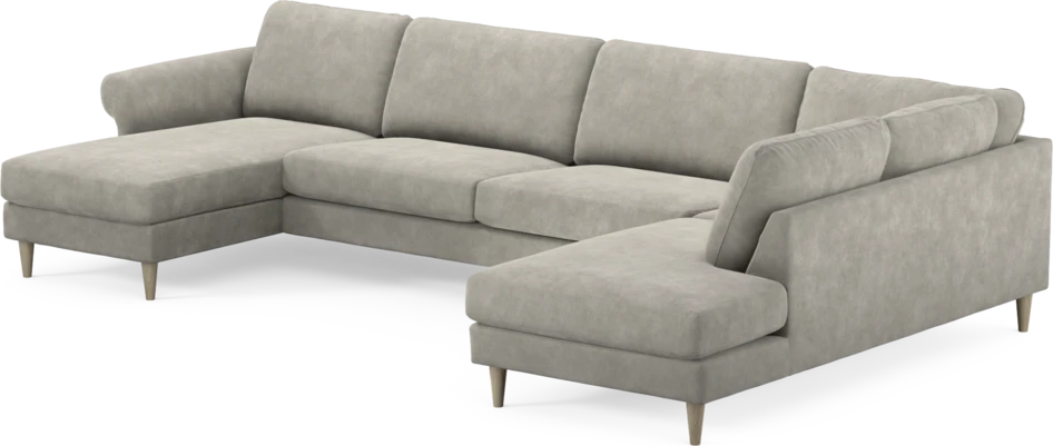 Bridge - 3-sits soffa med schäslong vänster och divan höger - Grå
