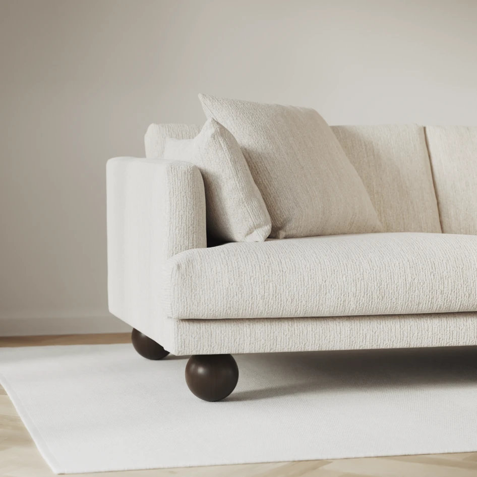 Harper - 3-sits soffa, hel dyna - Vit