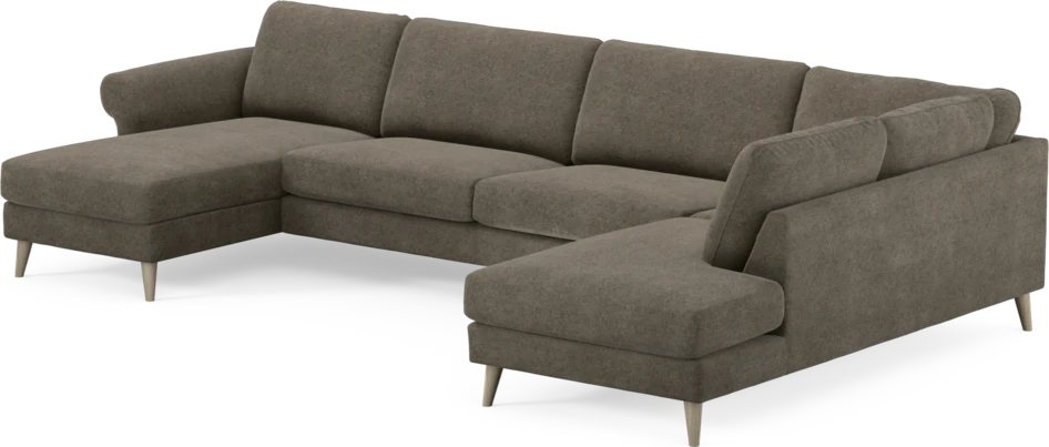 Bridge - 3-sits soffa med schäslong vänster och divan höger - Brun