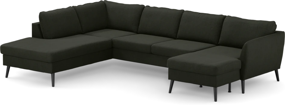 County - 3-sits soffa med divan vänster och schäslong höger - Grön