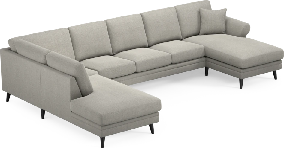 Eden - 3-sits soffa med divan vänster och schäslong höger - Grå